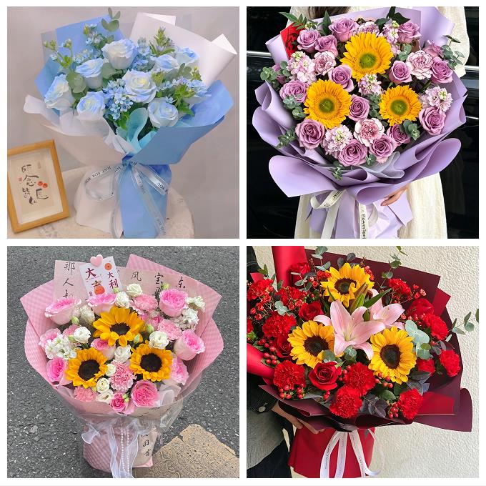 咸阳市秦都杨陵渭城区三原县同城鲜花店父亲节向日葵花束男士生日