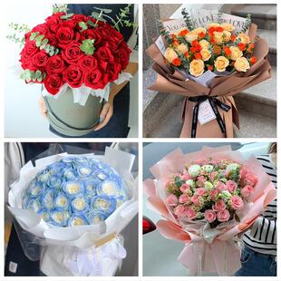 商洛市商州区洛南丹凤商南县同城鲜花店情人节表白送玫瑰花束礼盒