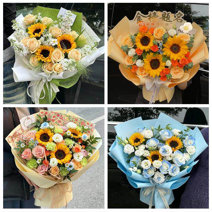 临汾市永和汾西县侯马霍州市同城鲜花店成人礼高考向日葵玫瑰花束