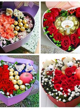 送上海市青浦区重固镇白鹤镇鲜花店同城配送平安夜圣诞节玫瑰礼盒