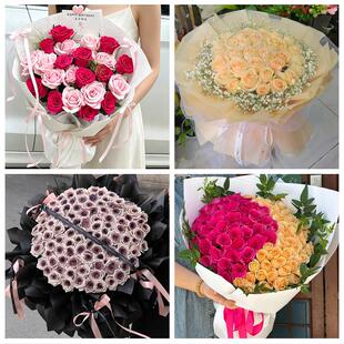 河北保定市唐县高阳涞源定兴县同城花店送女朋友玫瑰订生日鲜花束