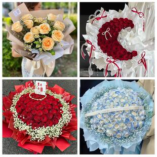 上海长宁区华阳路江苏路新华路鲜花店同城配送女神节玫瑰花束礼盒