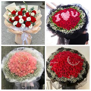 天津市南开区水上公园体育中心同城鲜花店订33朵玫瑰送情人女朋友