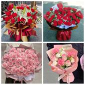 送上海市徐汇区徐家汇凌云街同城鲜花店订38妇女节康乃馨百合花束