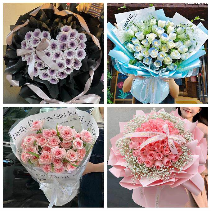 深圳市龙岗区布吉坂田南湾平湖同城鲜花店七夕表白情人节玫瑰花束