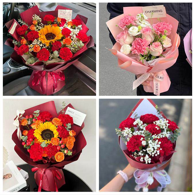 送阜新市细河区阜新县彰武县同城鲜花店订38妇女节康乃馨百合花束