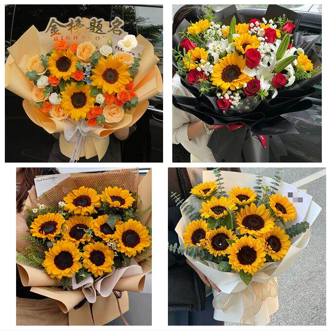 荆州市江陵县石首洪湖松滋市同城鲜花店成人礼高考向日葵玫瑰花束