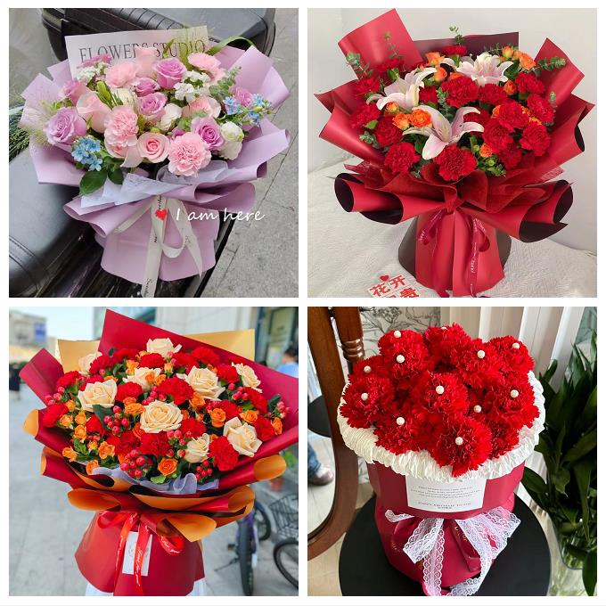 送无锡市新吴区江阴市宜兴市鲜花店同城配送康乃馨玫瑰教师节花束