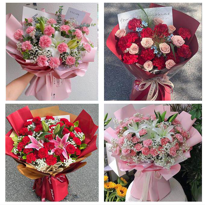 上海市奉贤区南桥奉城庄行镇同城鲜花店订38妇女节康乃馨百合花束