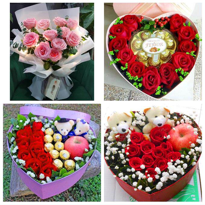 济宁市任城兖州区微山鱼台县鲜花店同城配送平安夜圣诞节玫瑰礼盒