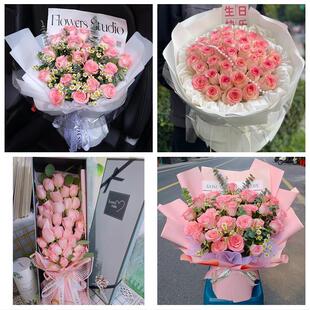 兰州市城关区七里河西固安宁区鲜花店同城配送女神节玫瑰花束礼盒