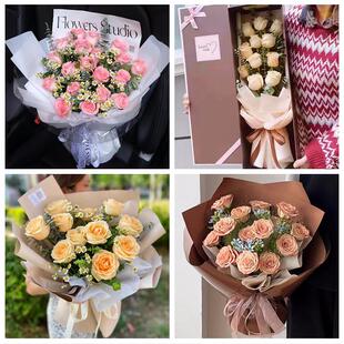 陕西渭南市潼关县大荔县合阳县鲜花店同城配送女神节玫瑰花束礼盒