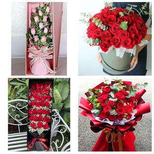 送德州市武城县乐陵市禹城市同城鲜花店情人节表白送玫瑰花束礼盒