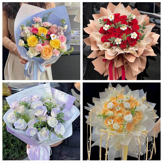 郑州市中原区二七管城金水区鲜花店卡布碎冰蓝紫玫瑰花束同城配送