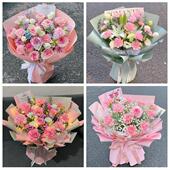 送韶关市新丰县乐昌市南雄市同城鲜花店订38妇女节康乃馨百合花束
