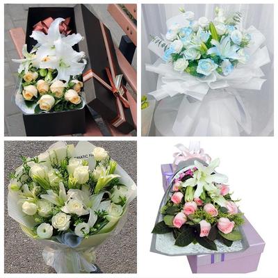 山西晋中市榆次区榆社县左权县同城鲜花店送老婆玫瑰百合生日花束