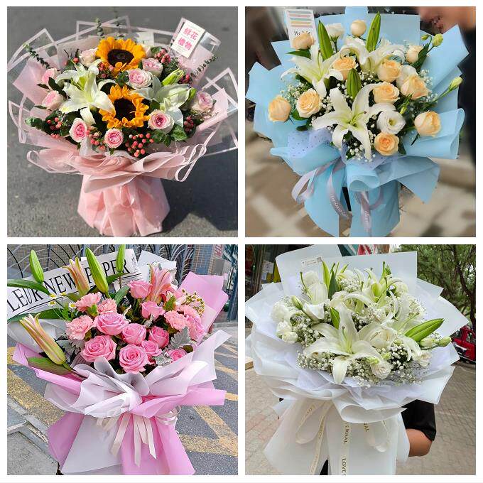 唐山市曹妃甸区遵化市迁安市鲜花店同城配送老婆香水百合玫瑰花束