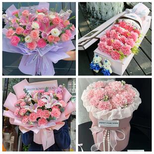 渭南市合阳澄城县蒲城白水县同城鲜花店38节送长辈女士康乃馨百合