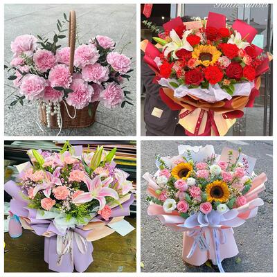送忻州市五寨县岢岚县河曲县鲜花店同城配送康乃馨玫瑰教师节花束