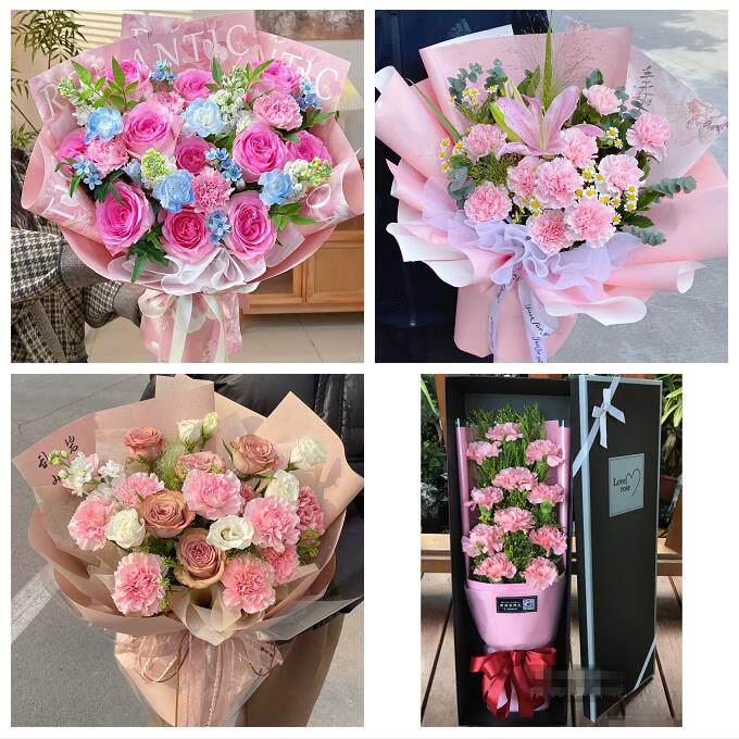 广州市白云黄埔区番禺花都区同城鲜花店康乃馨百合送父母长辈生日