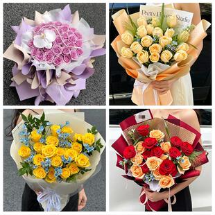 陕西延安市吴起甘泉洛川县富县同城花店送女朋友玫瑰订生日鲜花束