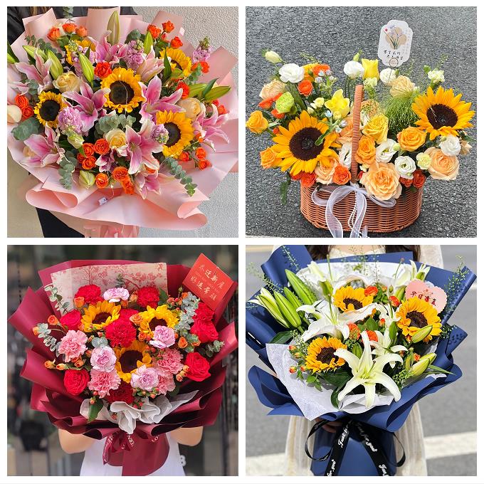 北京市顺义区后沙峪天竺杨镇同城鲜花店父亲节向日葵花束男士生日