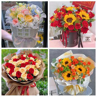忻州市忻府区定襄五台县代县花店同城送男女友领导玫瑰混搭鲜花束