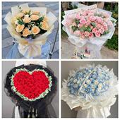 送上海市黄浦区五里桥打浦桥同城鲜花店情人节表白送玫瑰花束礼盒