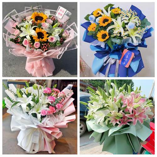 承德市隆化丰宁县宽城围场县鲜花店同城配送老婆香水百合玫瑰花束