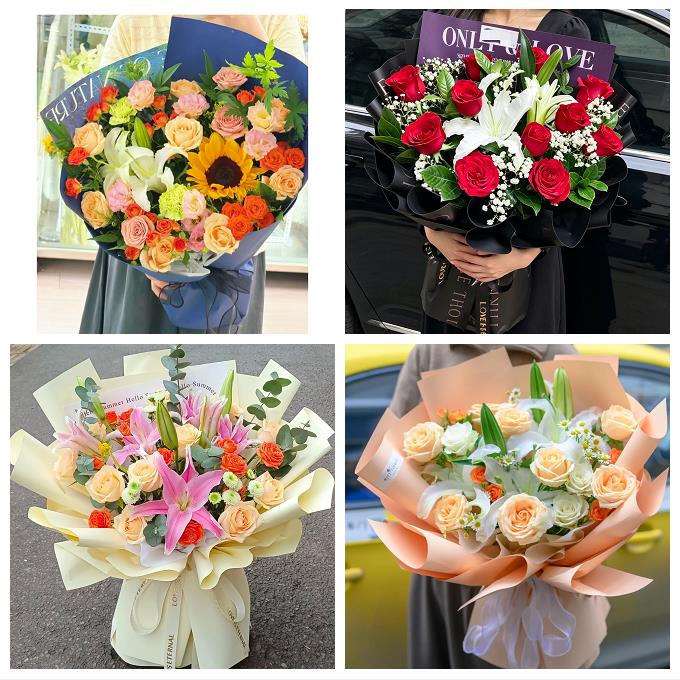 宝鸡市千阳麟游县凤县太白县鲜花店同城配送朋友生日玫瑰百合花束