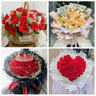 女神节订红玫瑰湖州吴兴南浔区德清长兴安吉同城鲜花店送女友老婆