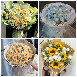 送盐城市亭湖区盐都区大丰区同城鲜花店父亲节向日葵花束男士生日