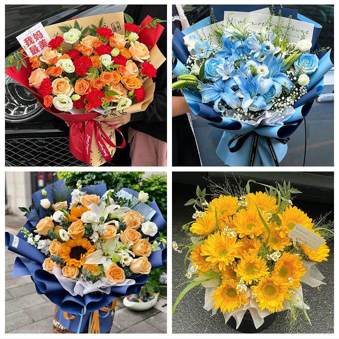 吉林昌邑龙潭船营丰满区永吉同城鲜花店父亲节向日葵花束男士生日 - 实物图
