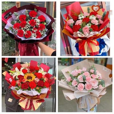 唐山市路南路北古冶区开平区鲜花店订康乃馨百合花束同城配送长辈