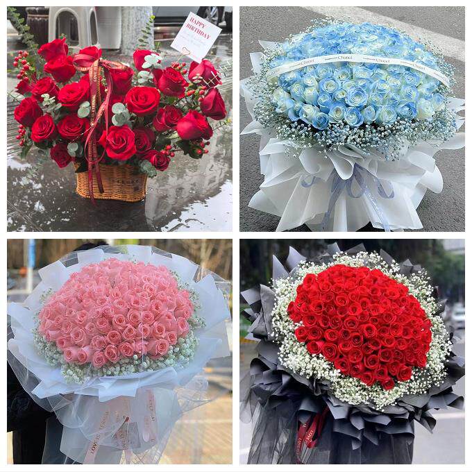 陕西咸阳市彬县长武县旬邑县花店同城配送女友生日情人节玫瑰花束