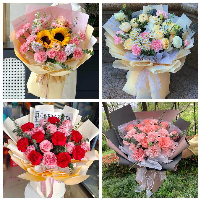 送绥化市安达市肇东市海伦市同城鲜花店38节送长辈女士康乃馨百合