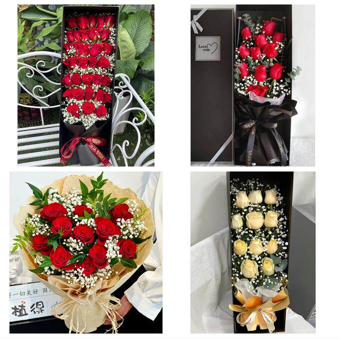 宁夏省吴忠市同心县青铜峡市同城鲜花店情人节表白送玫瑰花束礼盒