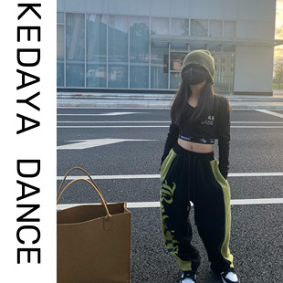 子两件套潮 少儿JAZZ女孩演出服露脐上衣束脚裤 春季 女童爵士舞套装