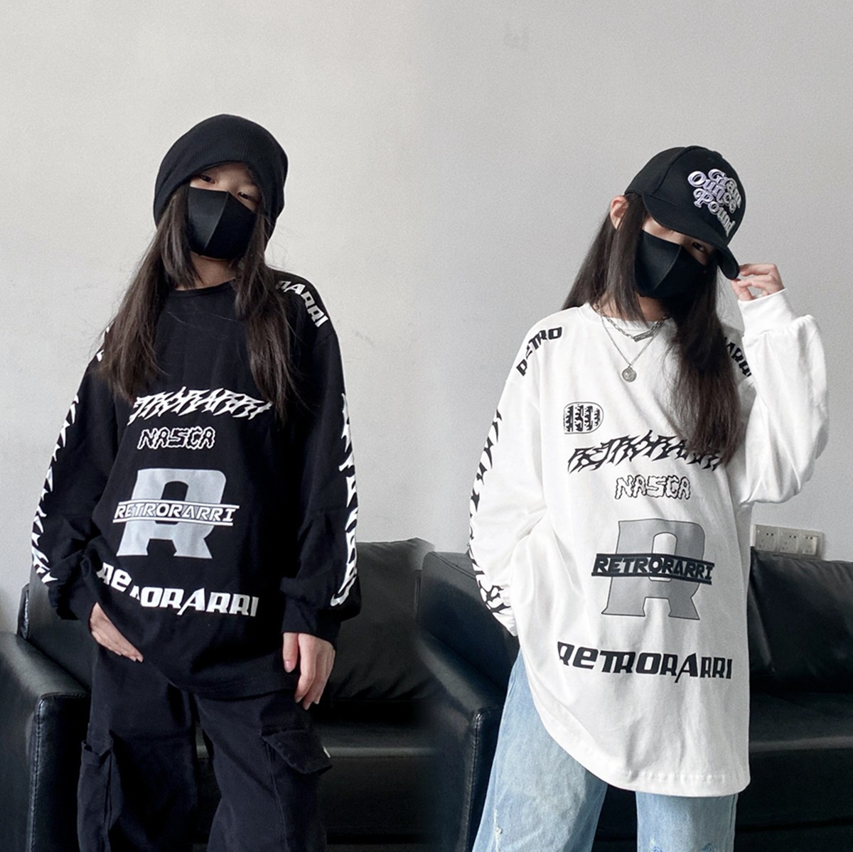 2024春季新款男女童潮酷宽松嘻哈纯棉T恤长袖韩版儿童hiphop街舞,童装/婴儿装/亲子装,T恤,淘宝优惠券,粉丝福利购,淘宝优惠卷