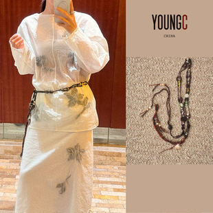 SHAO YOUNGC买手店 XI设计师品牌 毛钩针碎扣腰链