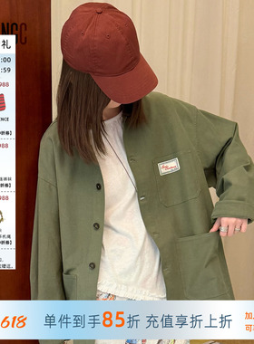 SHORT SENTENCE短句 军绿色复古水洗徽章工装夹克女 YOUNGC买手店