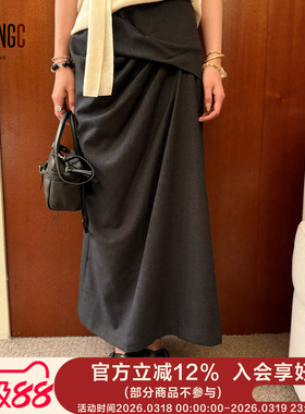 ECRIVAIN 设计师品牌 25AW【立裁纽结压褶长半裙】 YOUNGC买手店