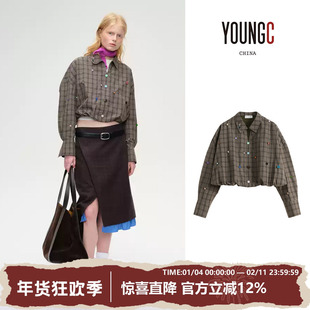 SHORT SENTENCE【彩色线饰格纹长袖衬衫】YOUNGC买手店