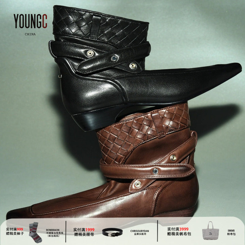 ORINOUS 【v字合形编织脚踝靴】 YOUNGC买手店