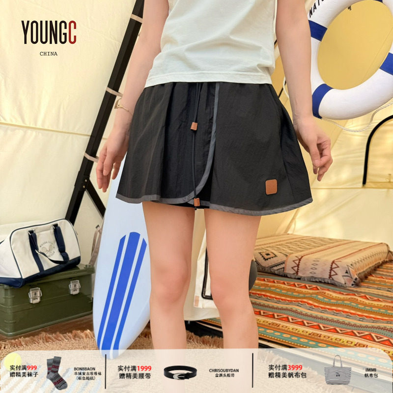 NATURAL HOTEL【A摆防晒双层裙裤】25春夏设计师品牌YOUNGC买手店