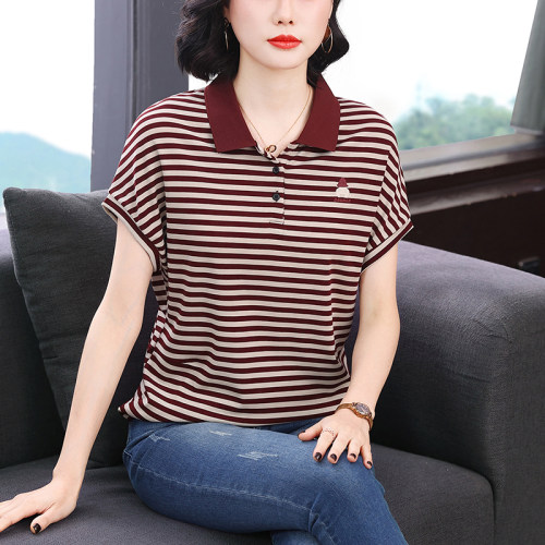 不起球不褪色妈妈纯棉短袖上衣女