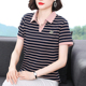 t恤女妈妈夏装 polo衫 2026新款 洋气上衣时尚 中老年人大码 纯棉短袖