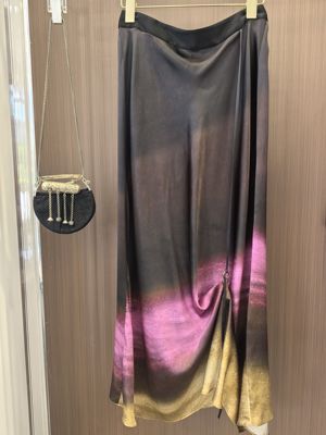 欧洲站一着章海燕专柜品质25春夏设计师原创品牌印花桑蚕丝半裙