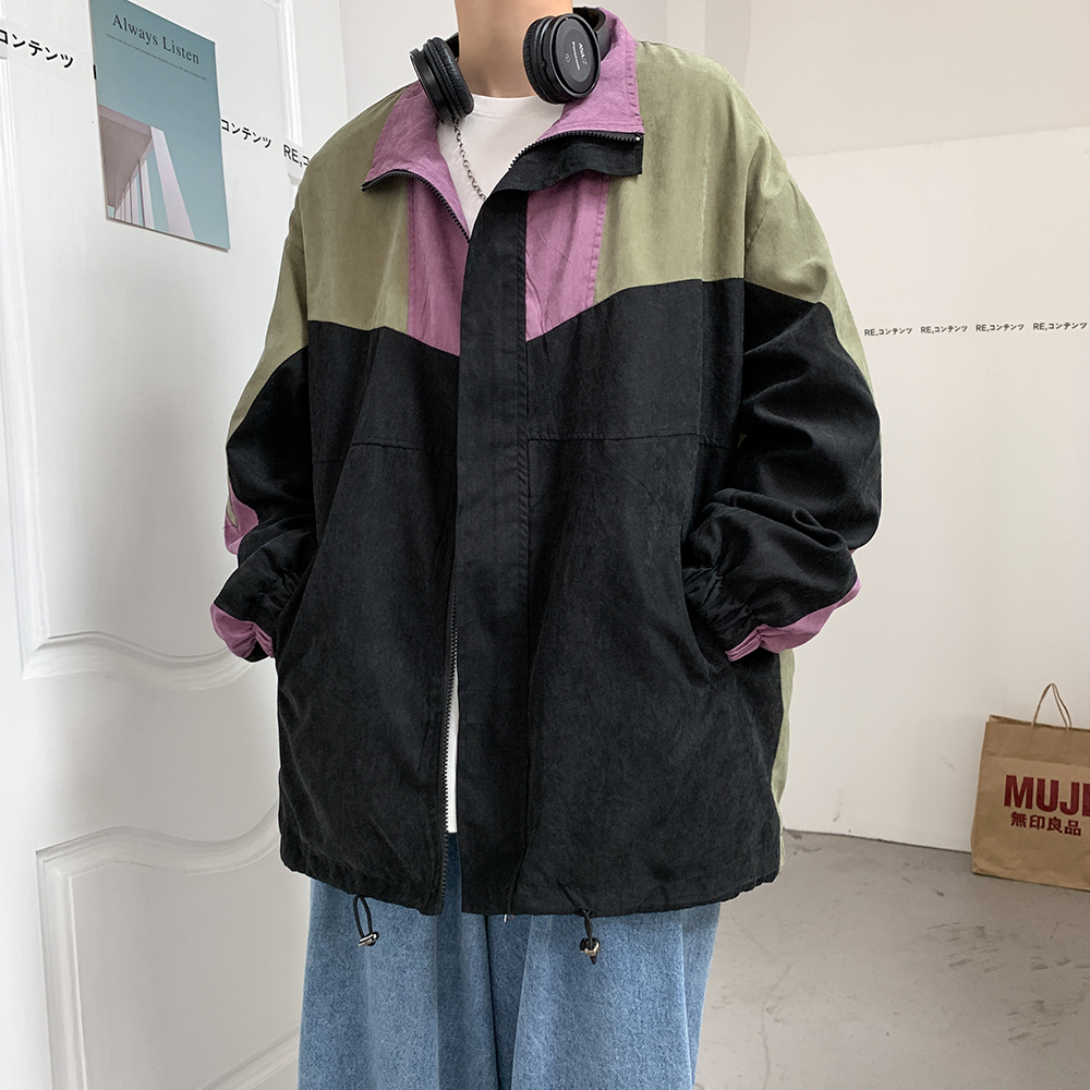 Korean school uniform: fashion brand, Harajuku jacket, men's loose suede overcoat