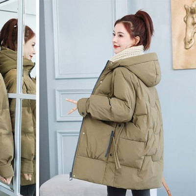 爆款面包服女中长款冬季新款